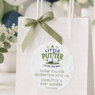 Little Putter Baby Shower Favour Sticker