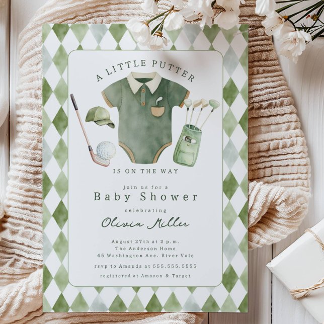 Little Putter Baby Shower Invitation (Creator Uploaded)