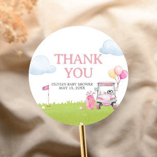 Little Putter Golf Baby Shower Classic Round Sticker