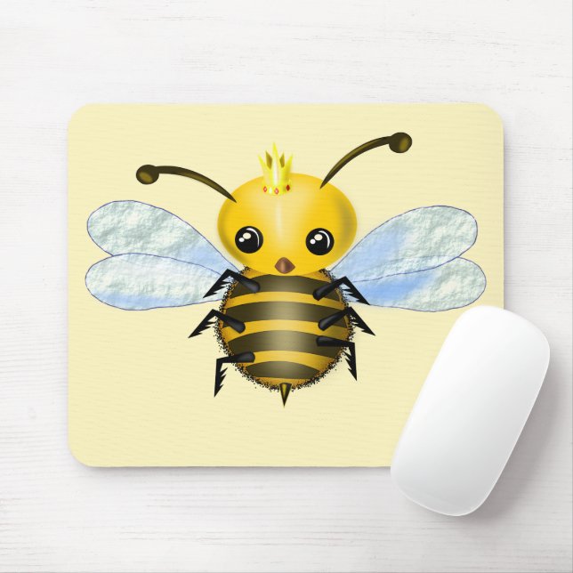 Little Queen Bee Mouse Pad - Custom Colours (With Mouse)