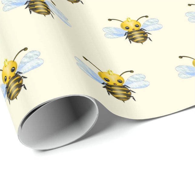 Little Queen Bee Wrapping Paper (Roll Corner)