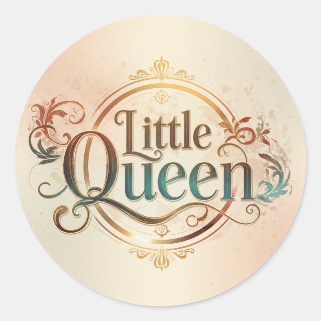 Little Queen Coquette Round Sticker  (Front)