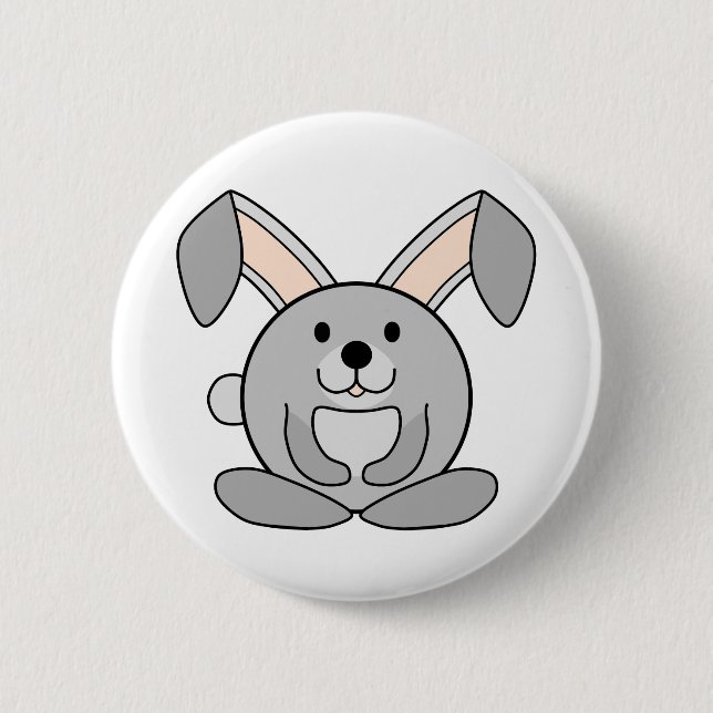 Little rabbit 6 cm round badge (Front)