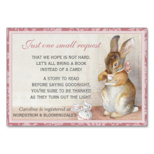 Little Rabbit Baby Shower Book Gift Registry Card