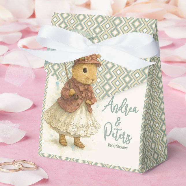 Little Rabbit Baby Shower for Girl Favour Box (Wedding)