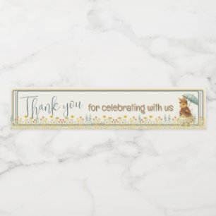 Little Rabbit Baby Shower for Girl  Water Bottle Label