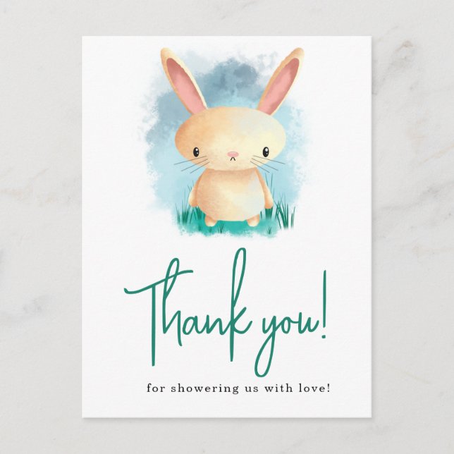 Little Rabbit baby shower thank you Postcard (Front)