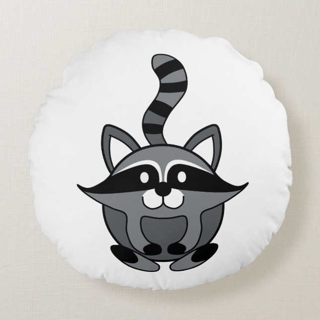 Little Raccoon Round Cushion (Front)