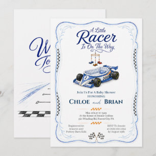Little Racer Bassinet Formula 1 Shower Invitation 