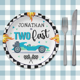 Little Racer Birthday 2 Party Paper Plate