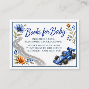 Little Racer Formula One Baby Shower Books Card