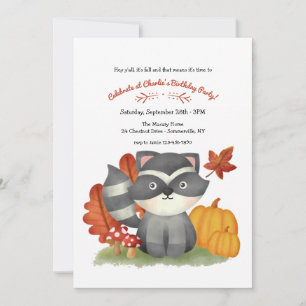 Little Racoon Birthday Party Invitation