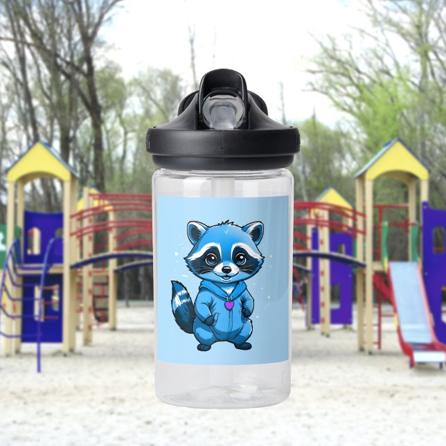 Little Racoon In Blue Water Bottle (Creator Uploaded)