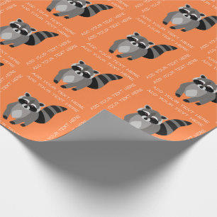 Little Racoon Rascal Personalised Custom Colour Wrapping Paper