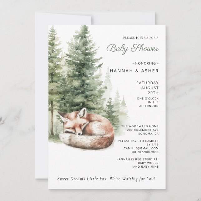 Little Rascal Racoon Forest Baby Shower Invitation (Front)