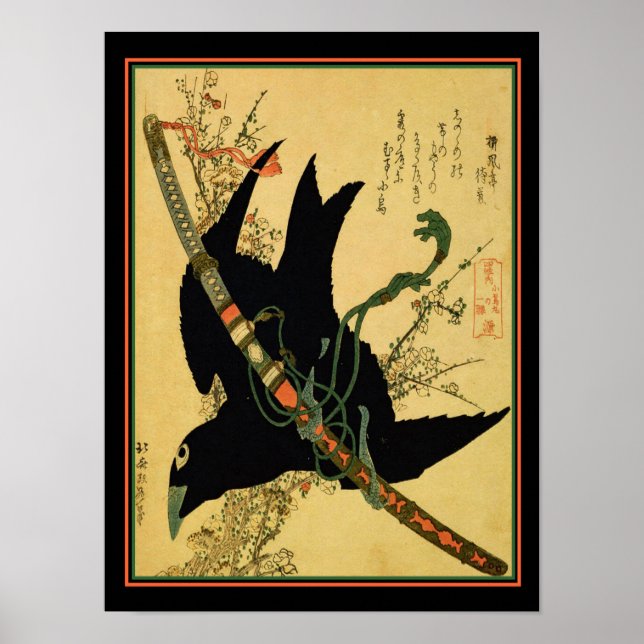 "Little Raven With The Minamoto Clan Sword ca.1823 Poster (Front)