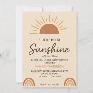 Little Ray of Boho Sunshine – Baby Shower  Invitation