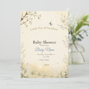 Little Ray of Sunshine Baby Boy Shower Invite
