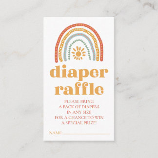 Little Ray of Sunshine Baby Diaper Raffle Card