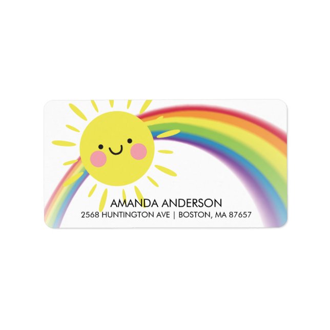 Little Ray of Sunshine Baby Shower Address Label (Front)