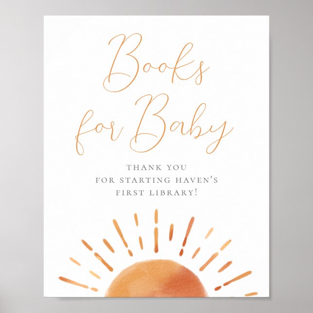 Little Ray of Sunshine Baby Shower Books For Baby Poster (Front)