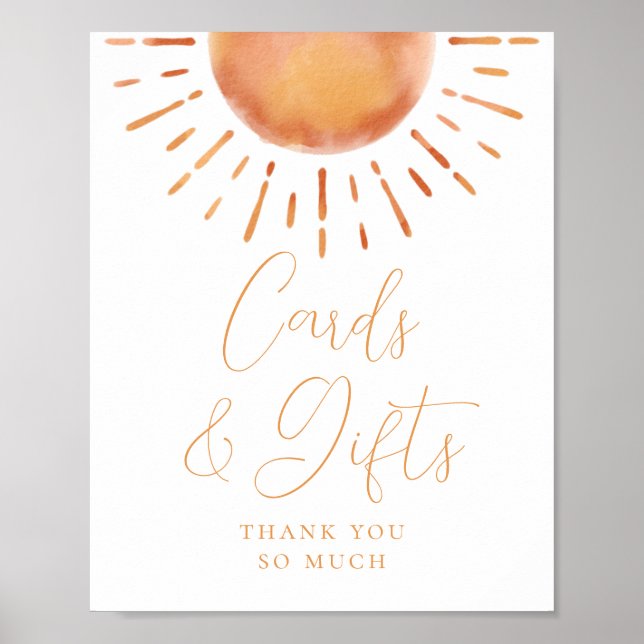 Little Ray of Sunshine Baby Shower Cards & Gifts Poster (Front)