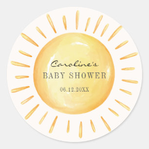 Little Ray Of Sunshine Baby Shower Classic Round Sticker