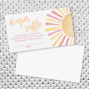 Little Ray Of Sunshine Baby Shower Diaper Raffle Enclosure Card
