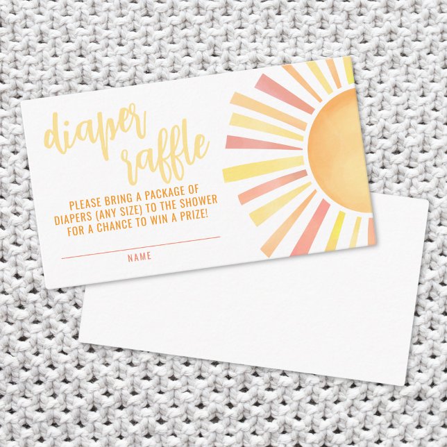 Little Ray Of Sunshine Baby Shower Diaper Raffle Enclosure Card (Little Ray Of Sunshine Baby Shower Diaper Raffle Enclosure Card)