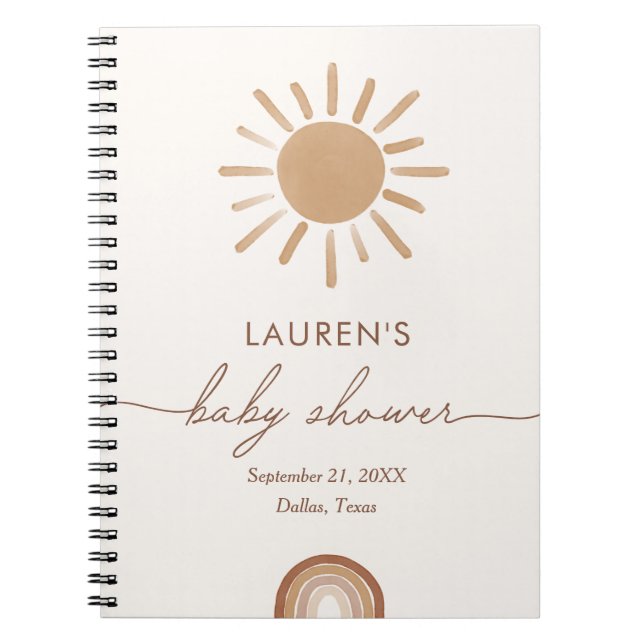 Little Ray of Sunshine Baby Shower Guest Book (Front)