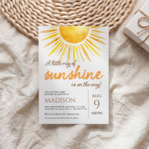 Little Ray Of Sunshine Baby Shower Invitation