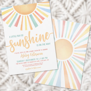 Little Ray Of Sunshine Baby Shower Invitation