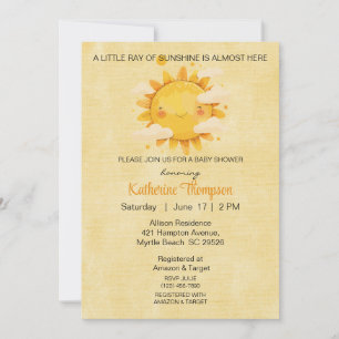 Little Ray of Sunshine  Baby  Shower  Invitation