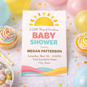 Little Ray of Sunshine Baby Shower Invites
