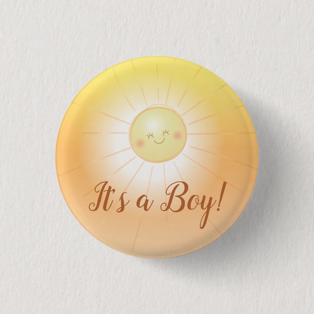 Little Ray of Sunshine Baby Shower It's a Girl But 3 Cm Round Badge (Front)