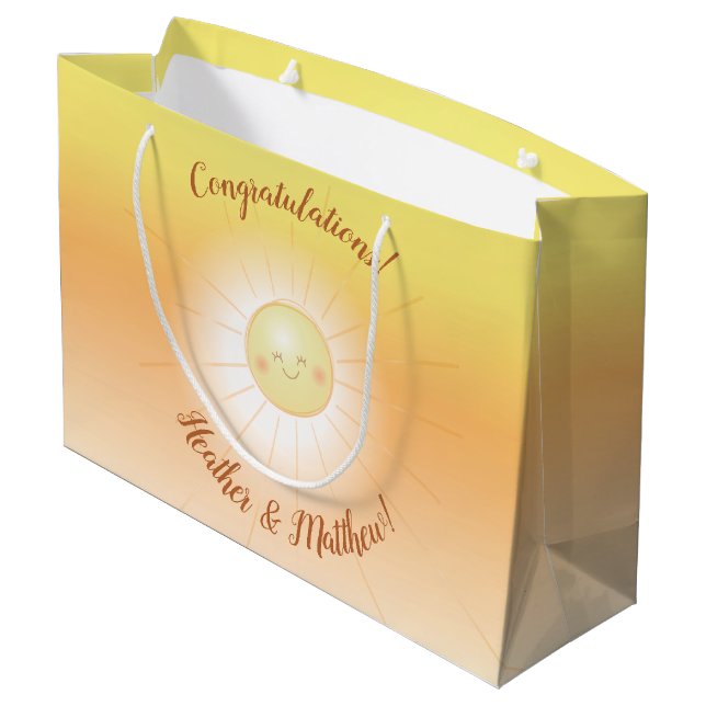 Little Ray of Sunshine Baby Shower Large Gift Bag (Back Angled)