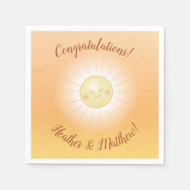 Little Ray of Sunshine Baby Shower Napkin (Front)