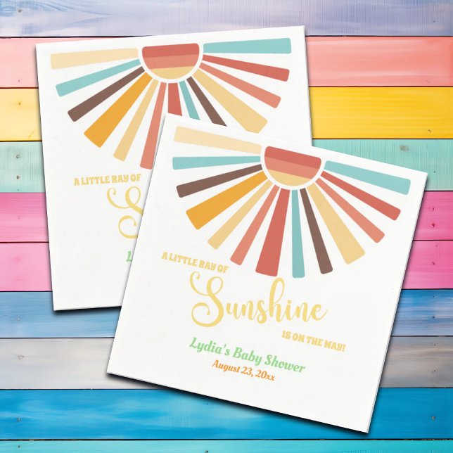 Little Ray Of Sunshine Baby Shower Napkin (Creator Uploaded)