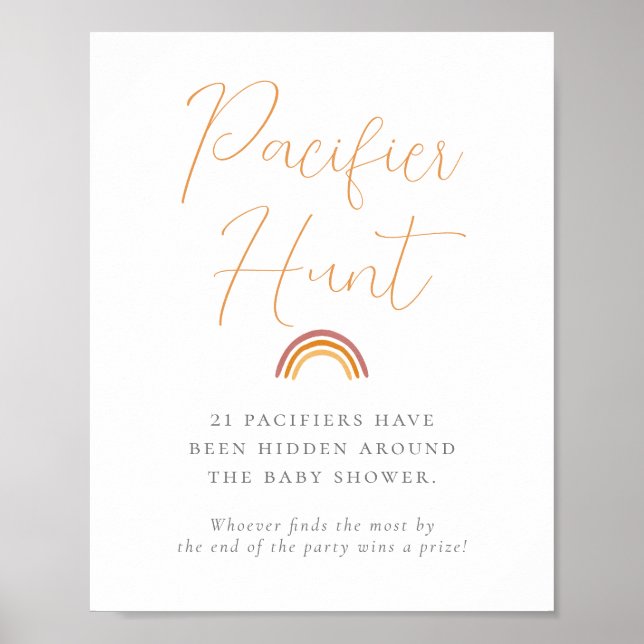Little Ray of Sunshine Baby Shower Pacifier Hunt Poster (Front)