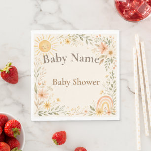 Little Ray of Sunshine Baby Shower Paper Lunch Napkin