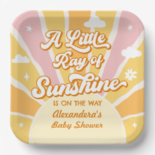 Little Ray of Sunshine Baby Shower Paper Plate