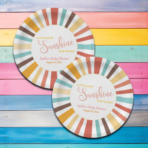 Little Ray Of Sunshine Baby Shower Paper Plate
