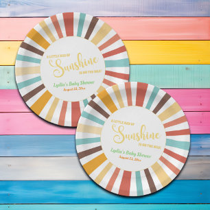 Little Ray Of Sunshine Baby Shower Paper Plate