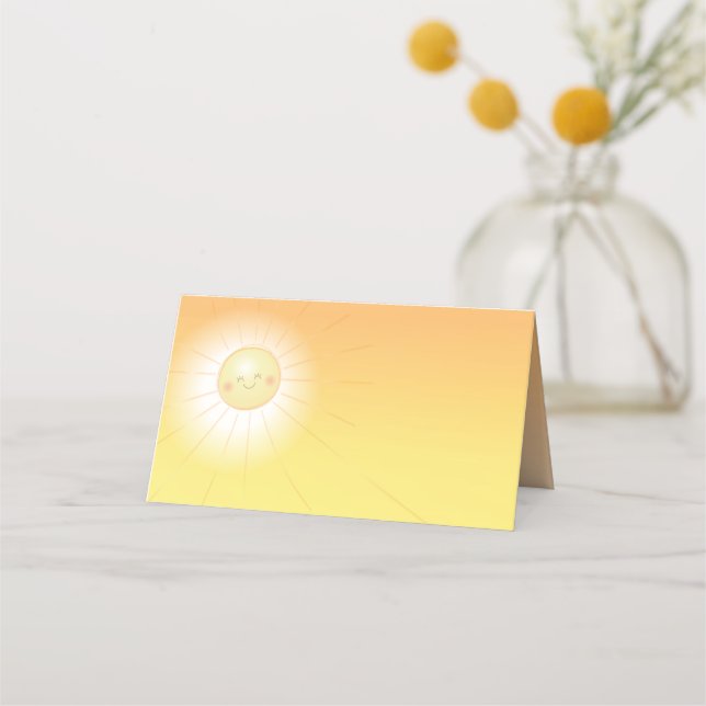 Little Ray of Sunshine Baby Shower Place Card (Front)