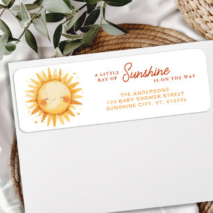 Little Ray Of Sunshine Baby Shower Return Address