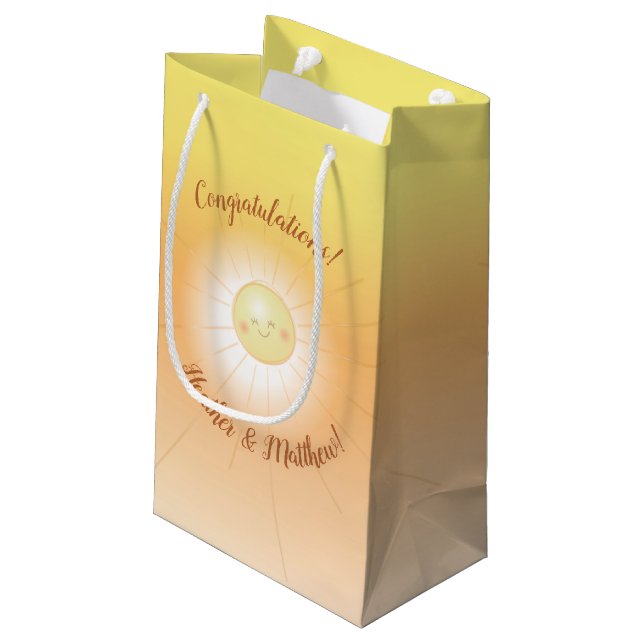 Little Ray of Sunshine Baby Shower Small Gift Bag (Back Angled)