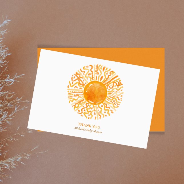 Little Ray of Sunshine baby Shower Thank You Card (Creator Uploaded)
