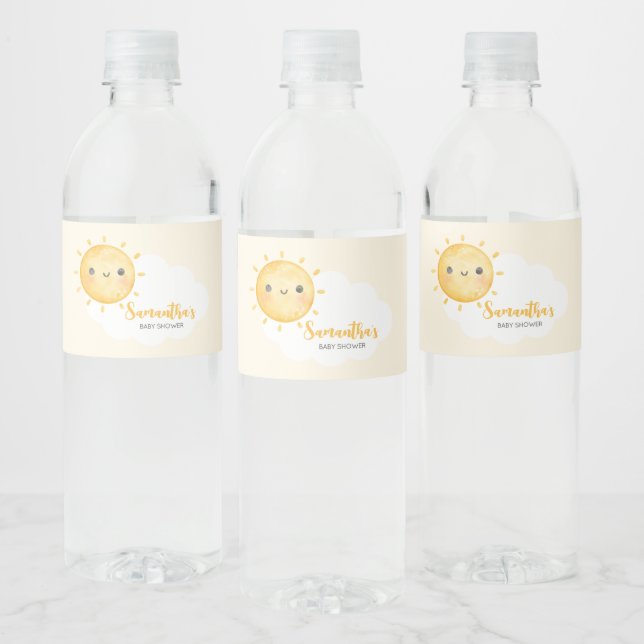 Little Ray of Sunshine Baby Shower Water Bottle Label (Bottles)