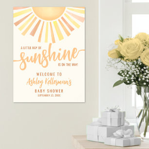 Little Ray Of Sunshine Baby Shower Welcome Sign