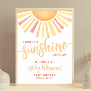 Little Ray Of Sunshine Baby Shower Welcome Sign